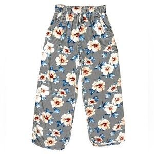 Joe B Vibrant Floral and Stripe Wide Leg Pants